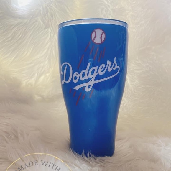 Custom 30oz Double Wall Inspired Dodgers  Glitter Tumbler - Picture 3 of 12